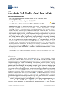 Analysis of a Flash Flood in a Small Basin in Crete