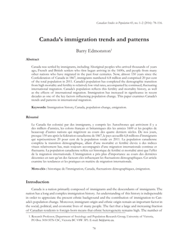 Canada's Immigration Trends and Patterns