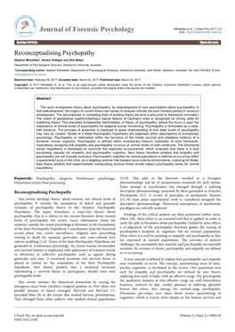 Reconceptualising Psychopathy