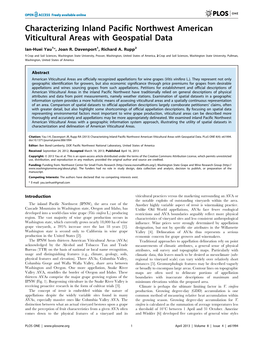 Characterizing Inland Pacific Northwest American Viticultural Areas with Geospatial Data