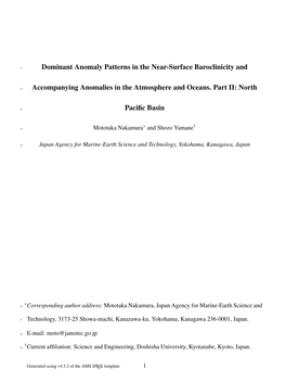 Nomaly Patterns in the Near-Surface Baroclinicity And