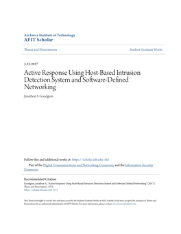 Active Response Using Host-Based Intrusion Detection System and Software-Defined Networking Jonathon S