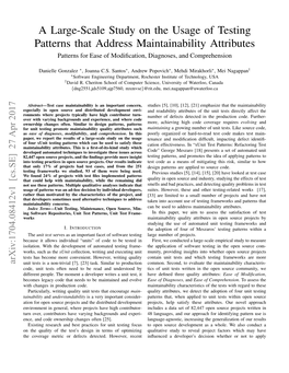A Large-Scale Study on the Usage of Testing Patterns That Address Maintainability Attributes Patterns for Ease of Modiﬁcation, Diagnoses, and Comprehension