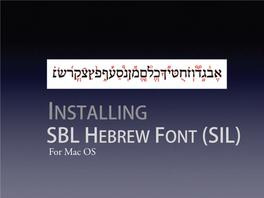 How to Install B. Hebrew Font (Mac)