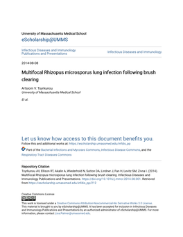 Multifocal Rhizopus Microsporus Lung Infection Following Brush Clearing