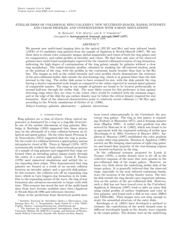 Stellar Disks of Collisional Ring Galaxies I. New Multiband Images, Radial Intensity and Color Profiles, and Confrontation with N-Body Simulations R