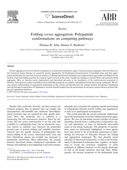 Folding Versus Aggregation: Polypeptide Conformations on Competing Pathways