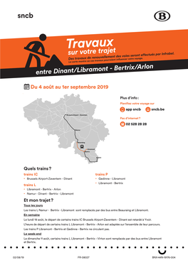 Horaires De Bus : Travaux Entre Dinant/Libramont