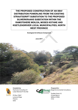 THE PROPOSED CONSTRUCTION of an 88Kv DISTRIBUTION POWERLINE from the EXISTING STRAATSDRIFT SUBSTATION to the PROPOSED SILWERKRAA