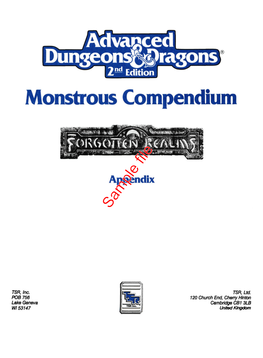 Monstrous Compendium