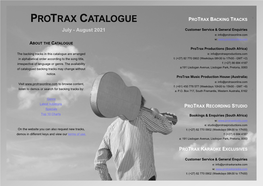 Protrax Catalogue Protrax Backing Tracks