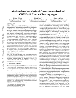 Market-Level Analysis of Government-Backed COVID-19