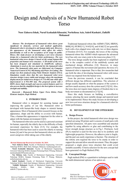 Design and Analysis of a New Humanoid Robot Torso