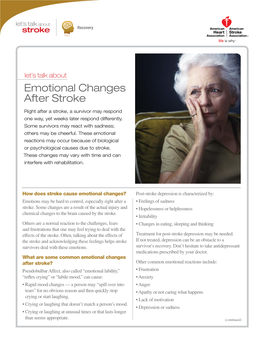 Let's Talk About Emotional Changes After Stroke