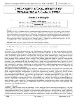 The International Journal of Humanities & Social Studies