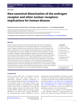 Non-Canonical Dimerization of the Androgen Receptor and Other Nuclear Receptors: Implications for Human Disease