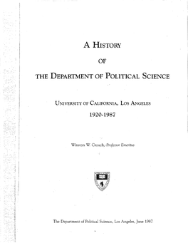 A History of the Department of Political Science
