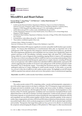 Microrna and Heart Failure