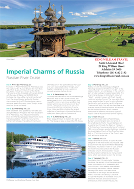 Imperial Charms of Russia 5FMFQIPOF   Russian River Cruise XXXLJOHXJMMJBNUSBWFMDPNBV