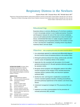 Respiratory Distress in the Newborn