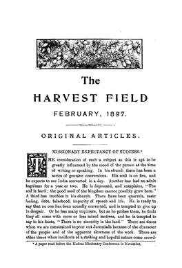 The HARVEST FIELD