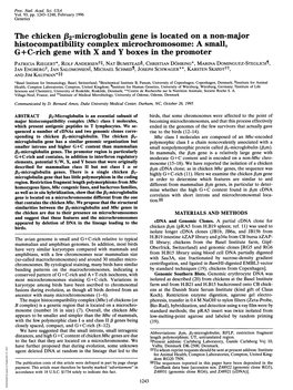 The Chicken .82-Microglobulin Gene Is Located on a Non-Major