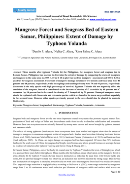 Mangrove Forest and Seagrass Bed of Eastern Samar, Philippines: Extent of Damage by Typhoon Yolanda