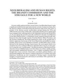 Neoliberalism and Human Rights (Do Not Delete) 11/27/2018 10:58 Am