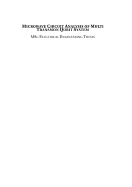 Microwave Circuit Analysis of Multi Transmon Qubit System