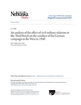 An Analysis of the Effect of Civil-Military Relations in The