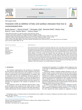 Treatment with an Inhibitor of Fatty Acid Synthase Attenuates Bone Loss in Ovariectomized Mice T