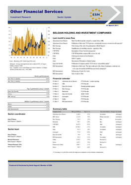 Other Financial Services Investment Research Sector Update