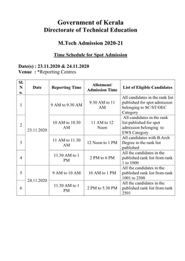 Government of Kerala Directorate of Technical Education