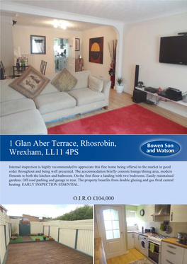 1 Glan Aber Terrace, Rhosrobin, Wrexham, LL11 4PS