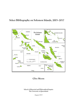 Select Bibliography on Solomon Islands, 2003–2017