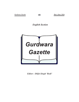 Gurdwara Gazette 97 Harr (June 2016)