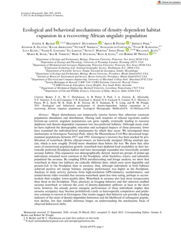 Ecological and Behavioral Mechanisms of Density‐Dependent