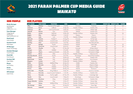 2021 Farah Palmer Cup Media Guide Waikato