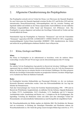 2. Allgemeine Charakterisierung Des Projektgebietes