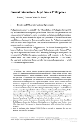 Current International Legal Issues: Philippines