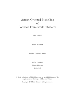 Aspect-Oriented Modelling of Software Framework Interfaces