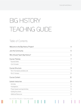 Big History Teaching Guide