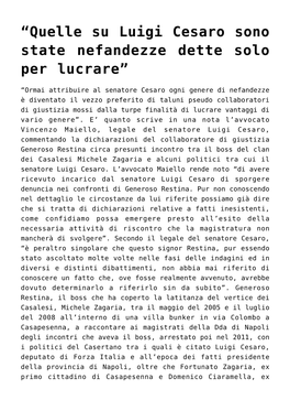 Quelle Su Luigi Cesaro Sono State Nefandezze Dette Solo Per Lucrare”