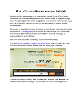 How to Purchase Domain Names on Godaddy