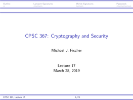 Lecture 17 March 28, 2019