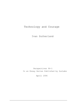 Technology and Courage