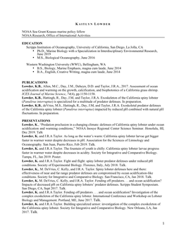 1 NOAA Sea Grant Knauss Marine Policy Fellow NOAA Research