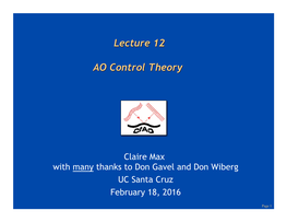 Lecture 12 AO Control Theory