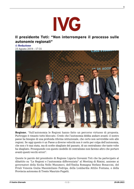 Il Vostro Giornale - 1 / 2 - 29.09.2021 2