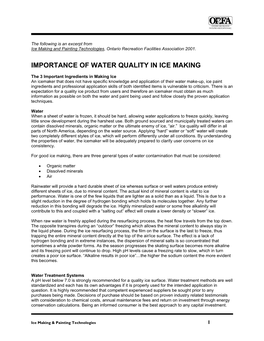 Importance of Water Quality in Ice Making